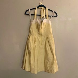 Lilly Pulitzer Size 4 Yellow Seersucker Halter Sundress